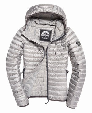 Superdry Core Down Hooded Női Kabát Szürke | XUJEP1934